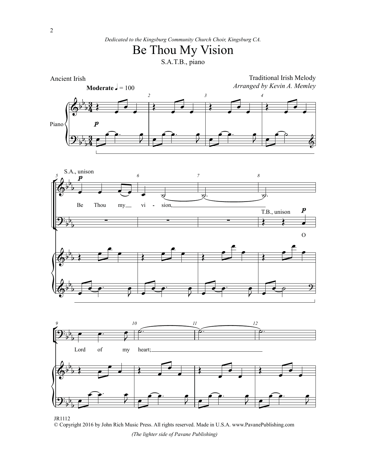 Kevin Memley Be Thou My Vision Sheet Music