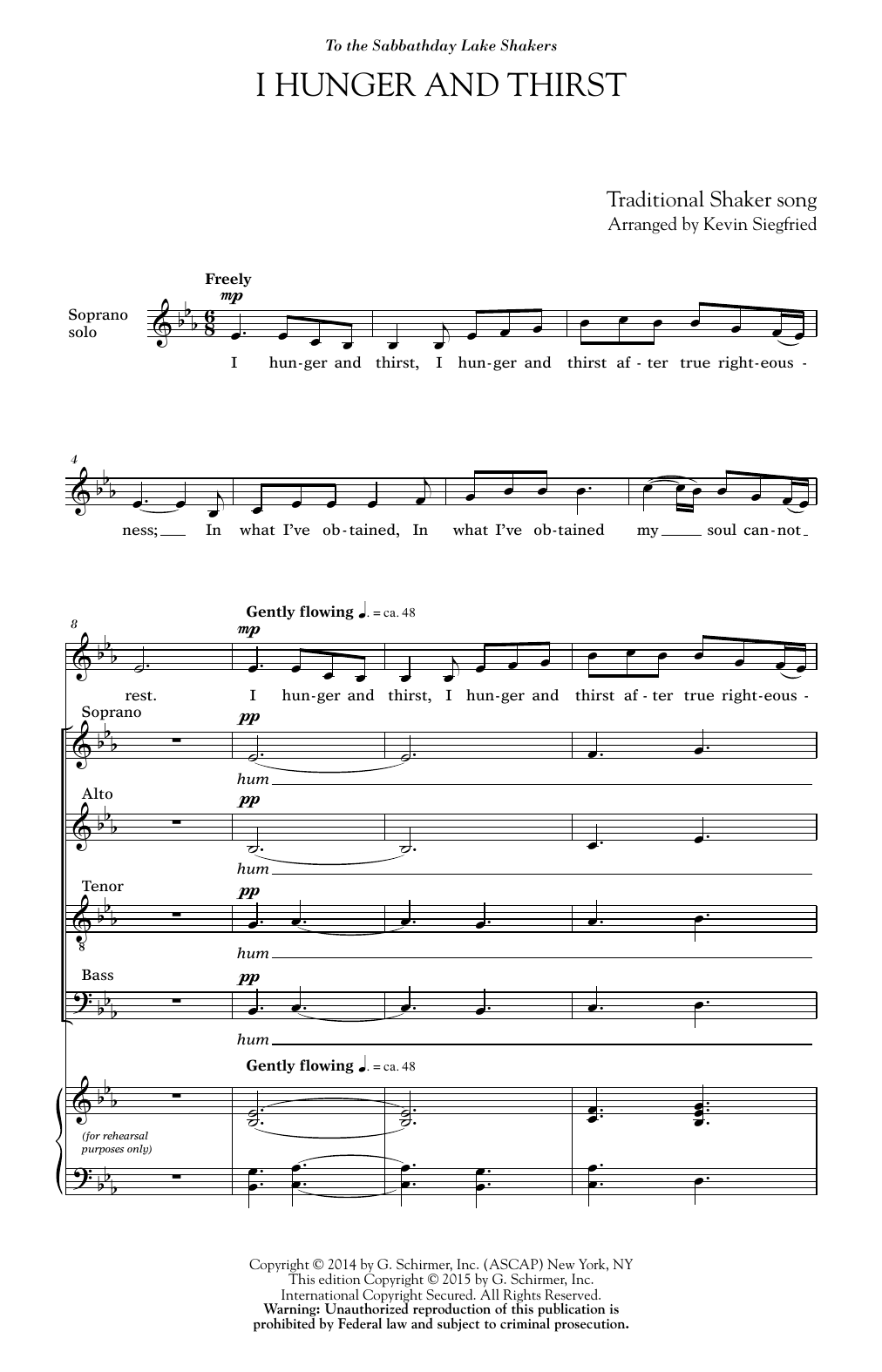 Kevin Siegfried I Hunger And Thirst Sheet Music