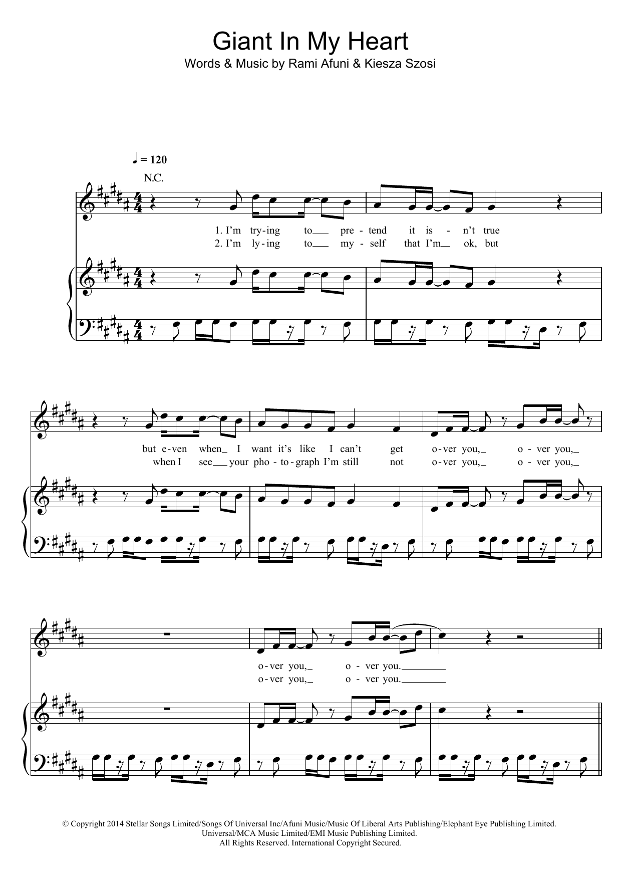 Kiesza Giant In My Heart Sheet Music