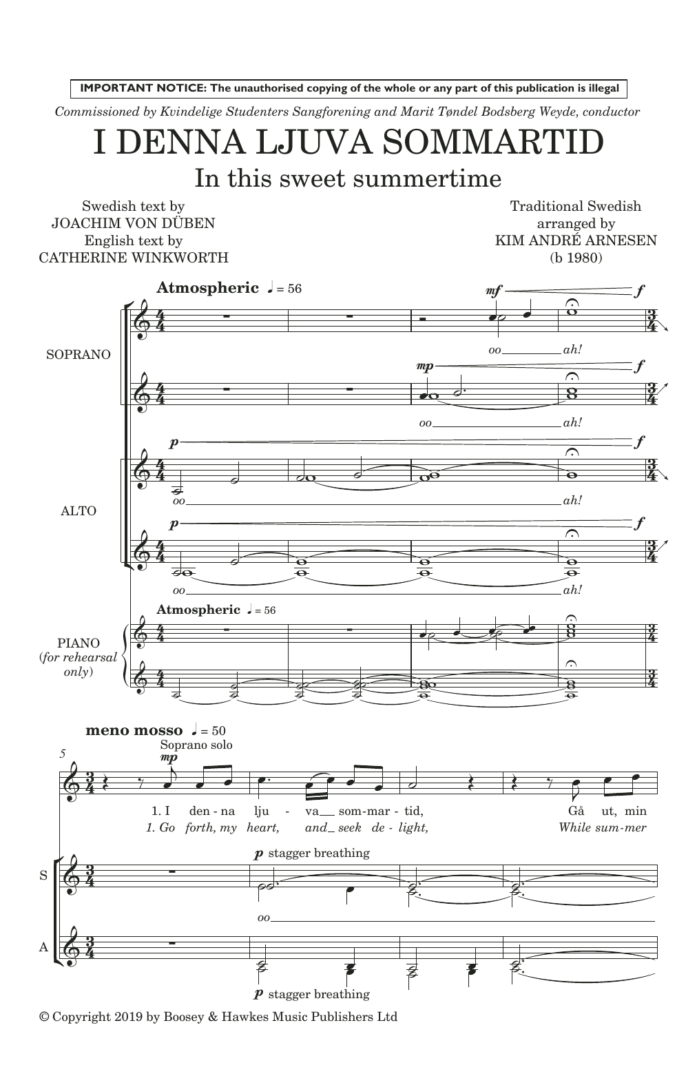 Kim André Arnesen I Denna Ljuva Sommartid Sheet Music