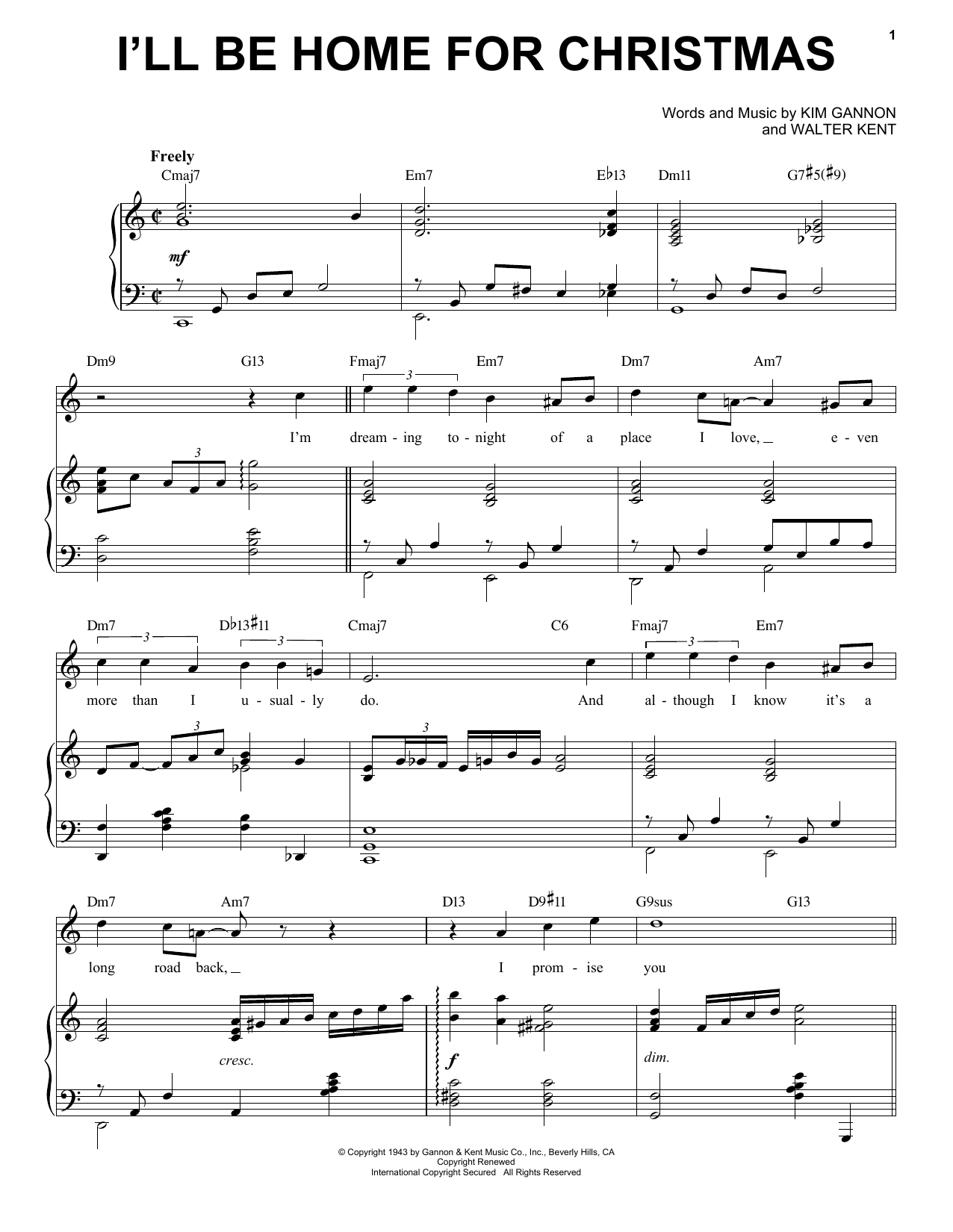 Kim Gannon & Walter Kent I'll Be Home For Christmas [Jazz Version] (arr. Brent Edstrom) Sheet Music