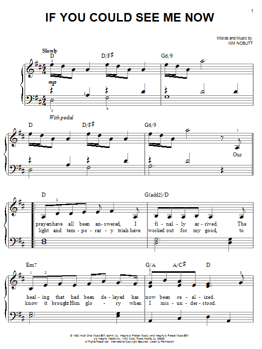 Kim Noblitt If You Could See Me Now Sheet Music
