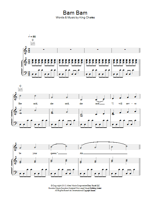 King Charles Bam Bam Sheet Music