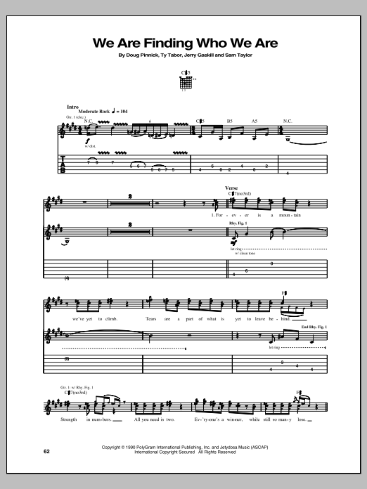 King's X We Are Finding Who We Are Sheet Music