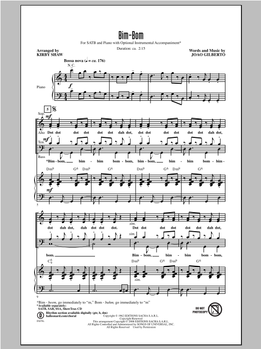 Kirby Shaw Bim-Bom Sheet Music
