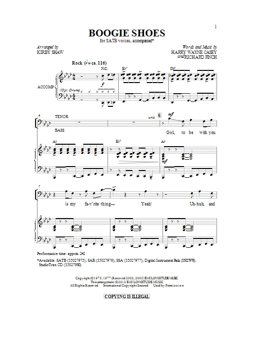 Kirby Shaw Boogie Shoes Sheet Music