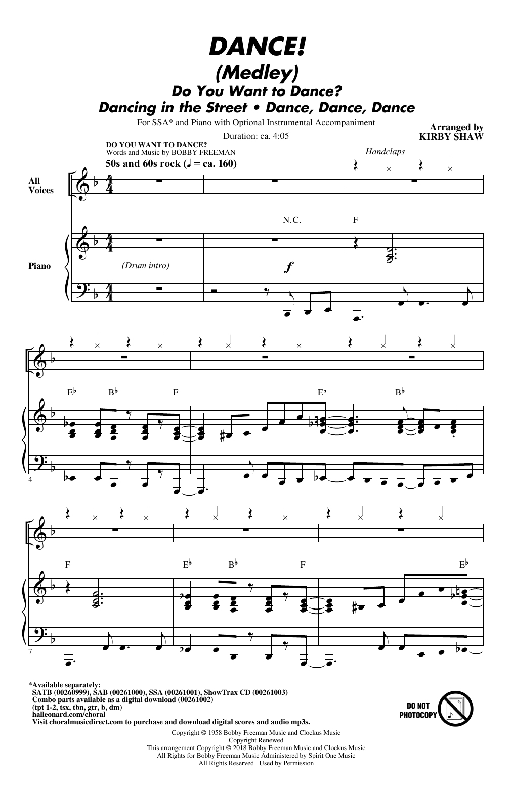 Kirby Shaw DANCE! (Medley) Sheet Music