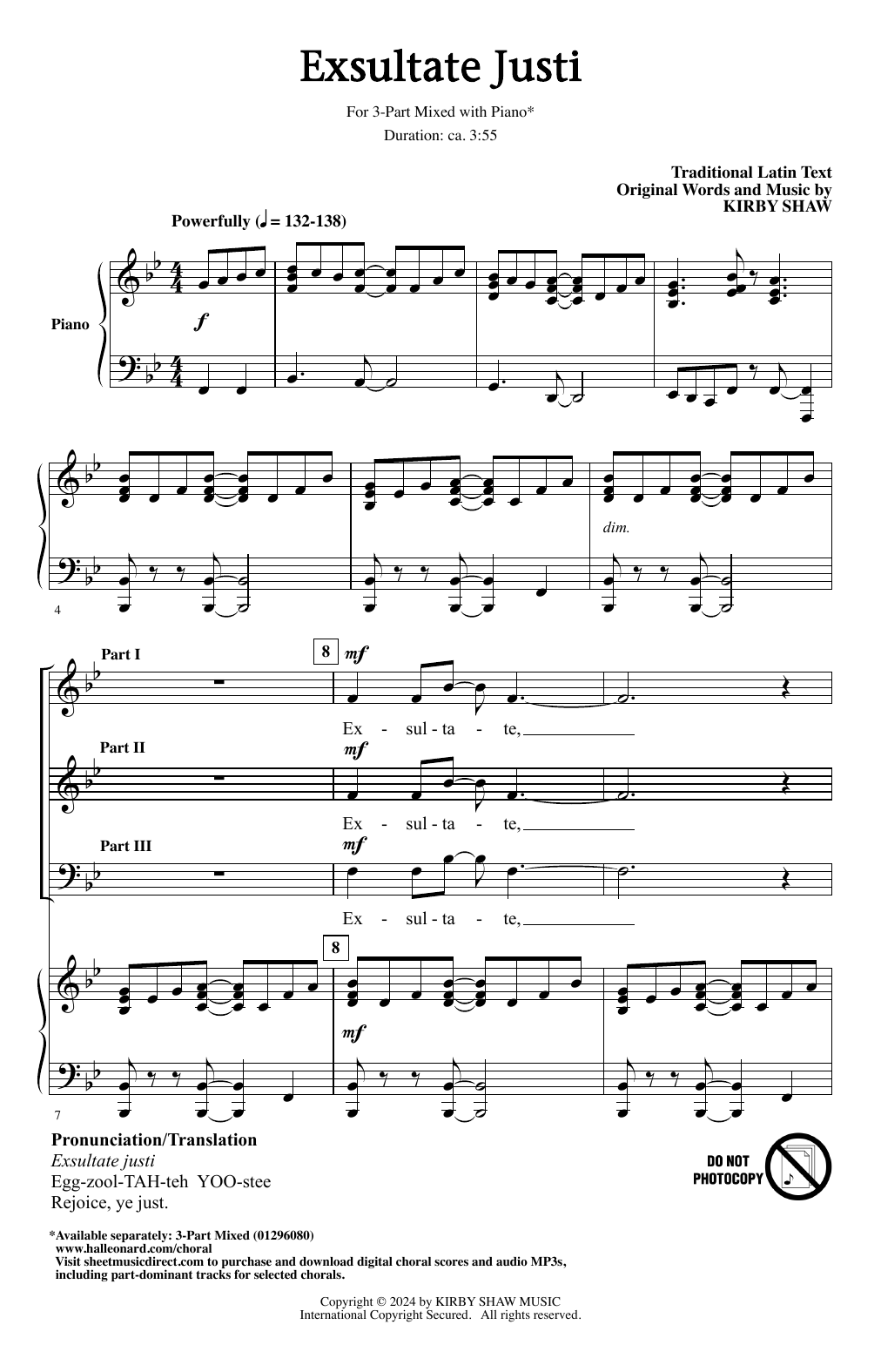 Kirby Shaw Exsultate Justi Sheet Music