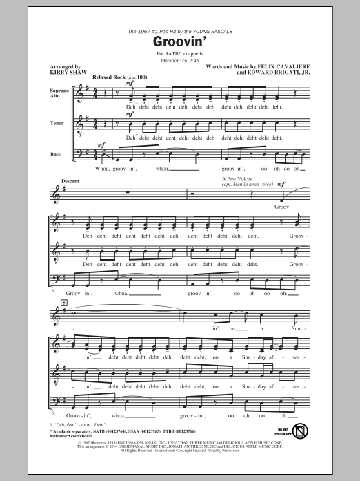 Kirby Shaw Groovin' Sheet Music