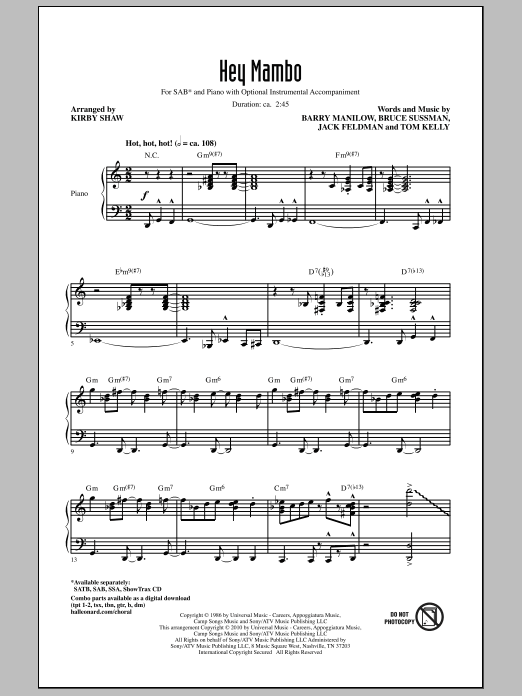 Kirby Shaw Hey Mambo Sheet Music