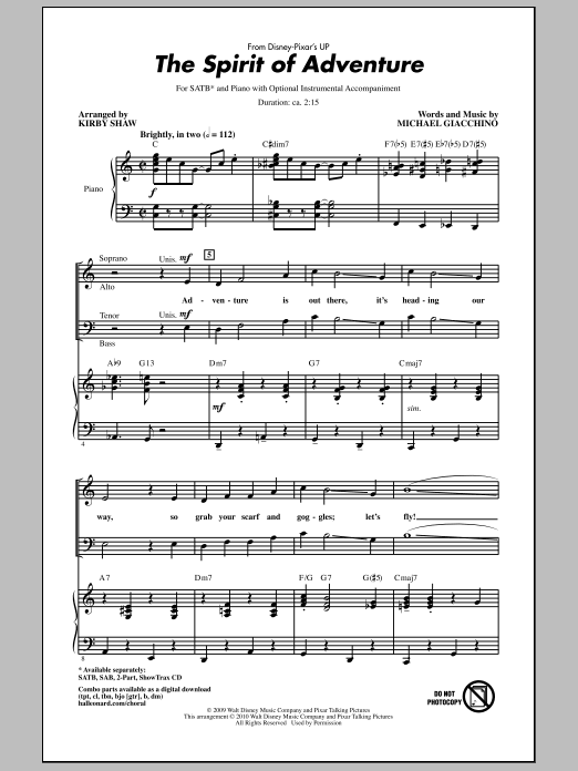 Kirby Shaw The Spirit Of Adventure Sheet Music