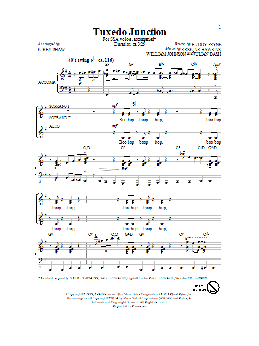 Kirby Shaw Tuxedo Junction Sheet Music