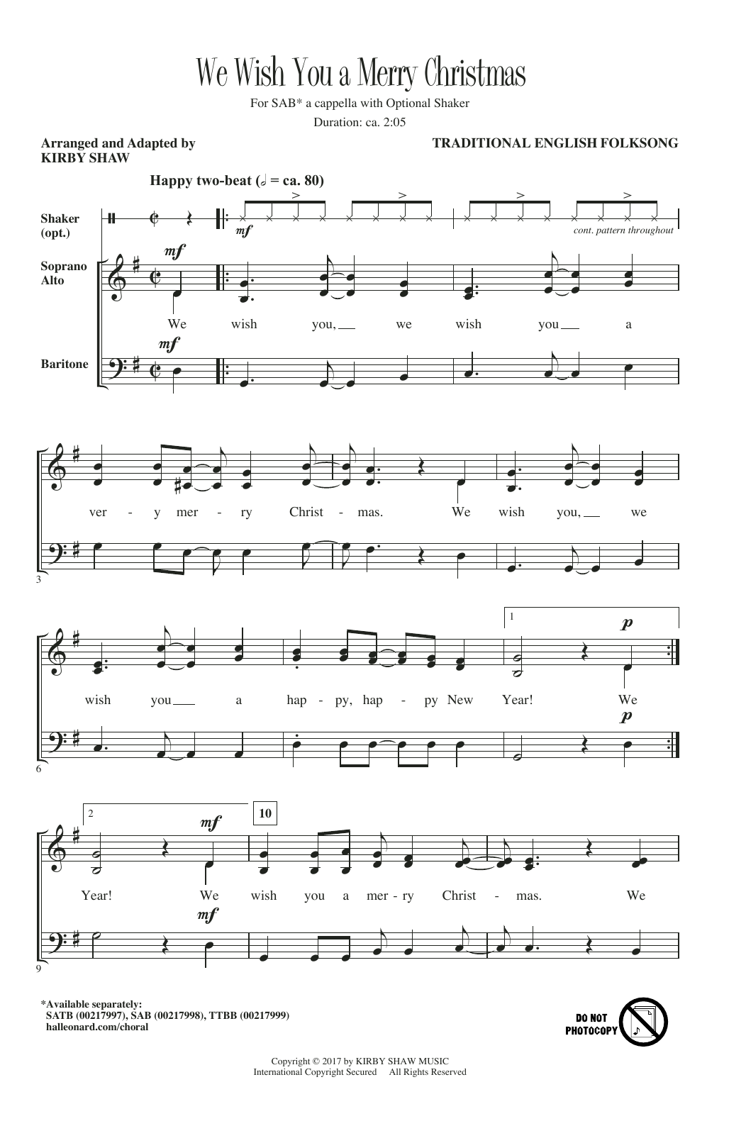 Kirby Shaw We Wish You A Merry Christmas (arr. Kirby Shaw) Sheet Music