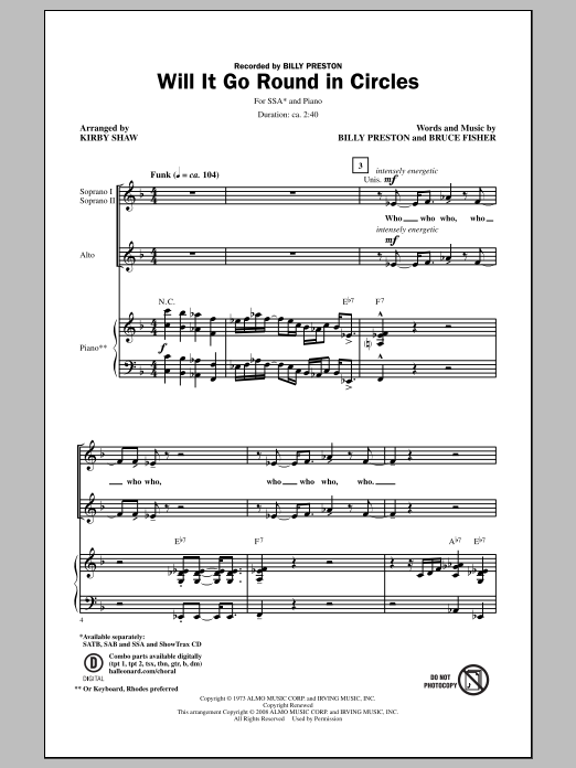Kirby Shaw Will It Go Round In Circles Sheet Music