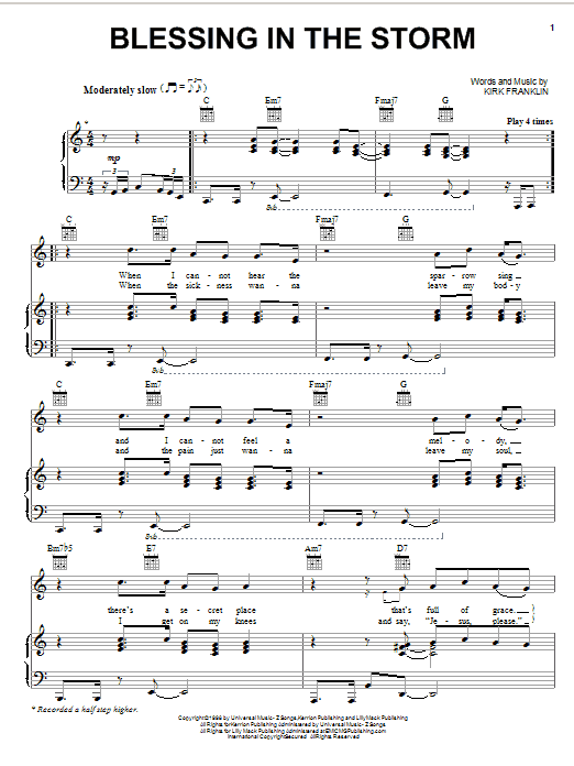 Kirk Franklin Blessing In The Storm Sheet Music
