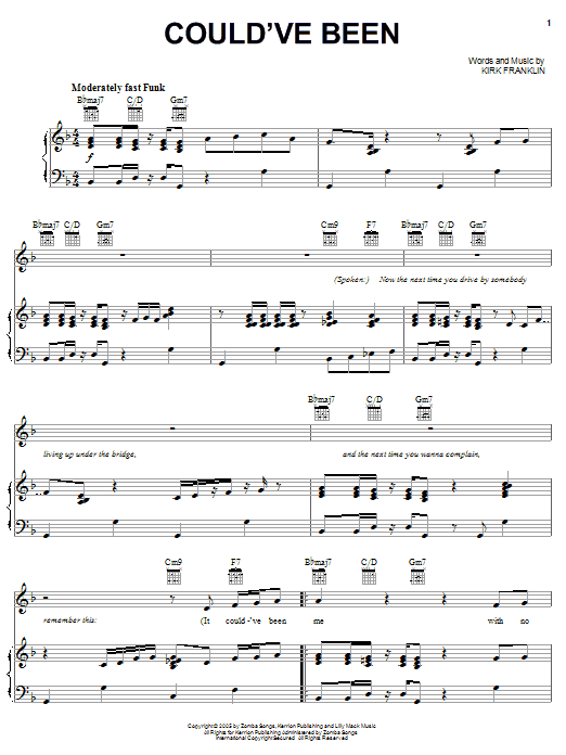 Kirk Franklin Could've Been Sheet Music