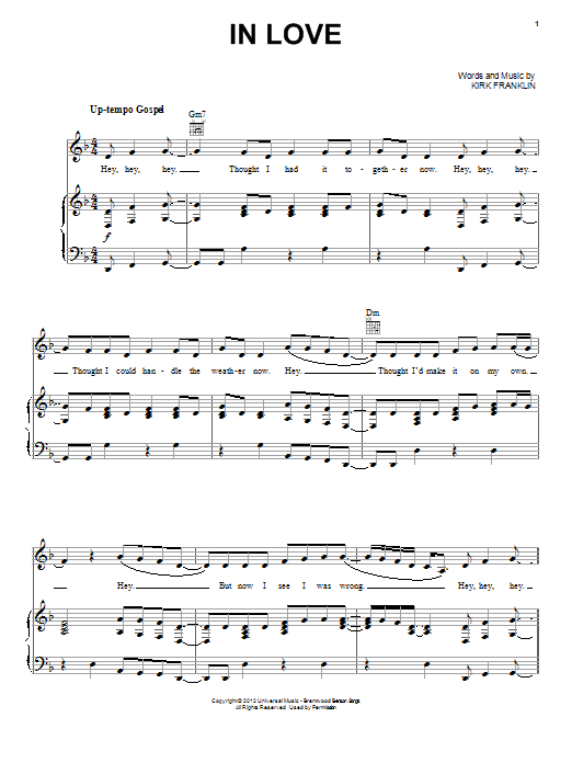 Kirk Franklin In Love Sheet Music