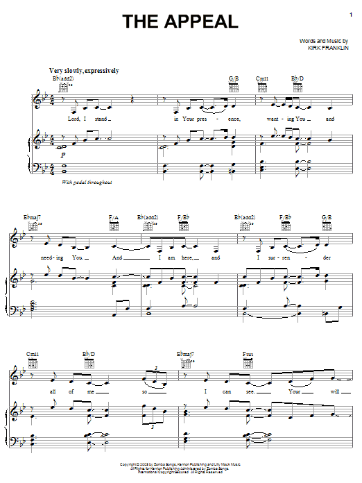 Kirk Franklin The Appeal Sheet Music