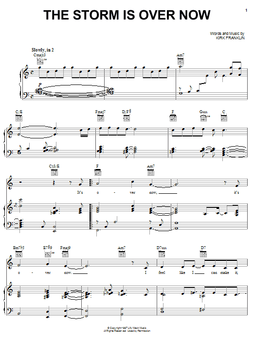 Kirk Franklin The Storm Is Over Now Sheet Music