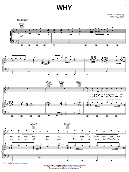 Kirk Franklin Why Sheet Music