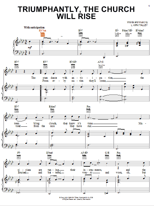 Kirk Talley Triumphantly, The Church Will Rise Sheet Music