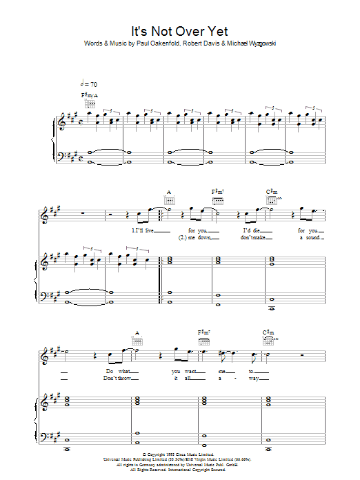 Klaxons It's Not Over Yet Sheet Music