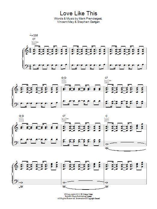 Kodaline Love Like This Sheet Music