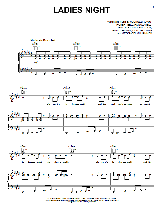 Kool & The Gang Ladies Night Sheet Music