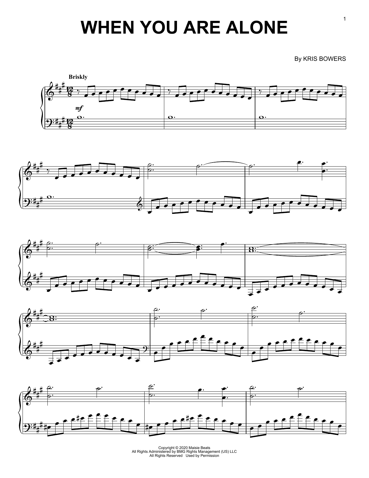Kris Bowers When You Are Alone (from the Netflix series Bridgerton) Sheet Music