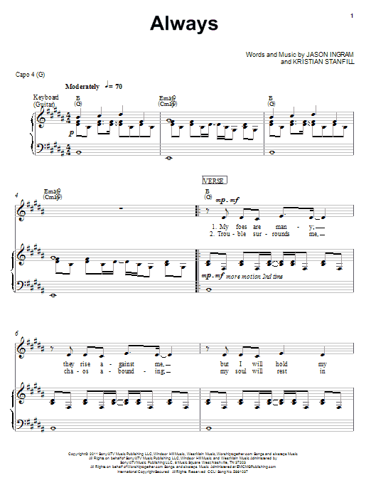 Kristian Stanfill Always Sheet Music