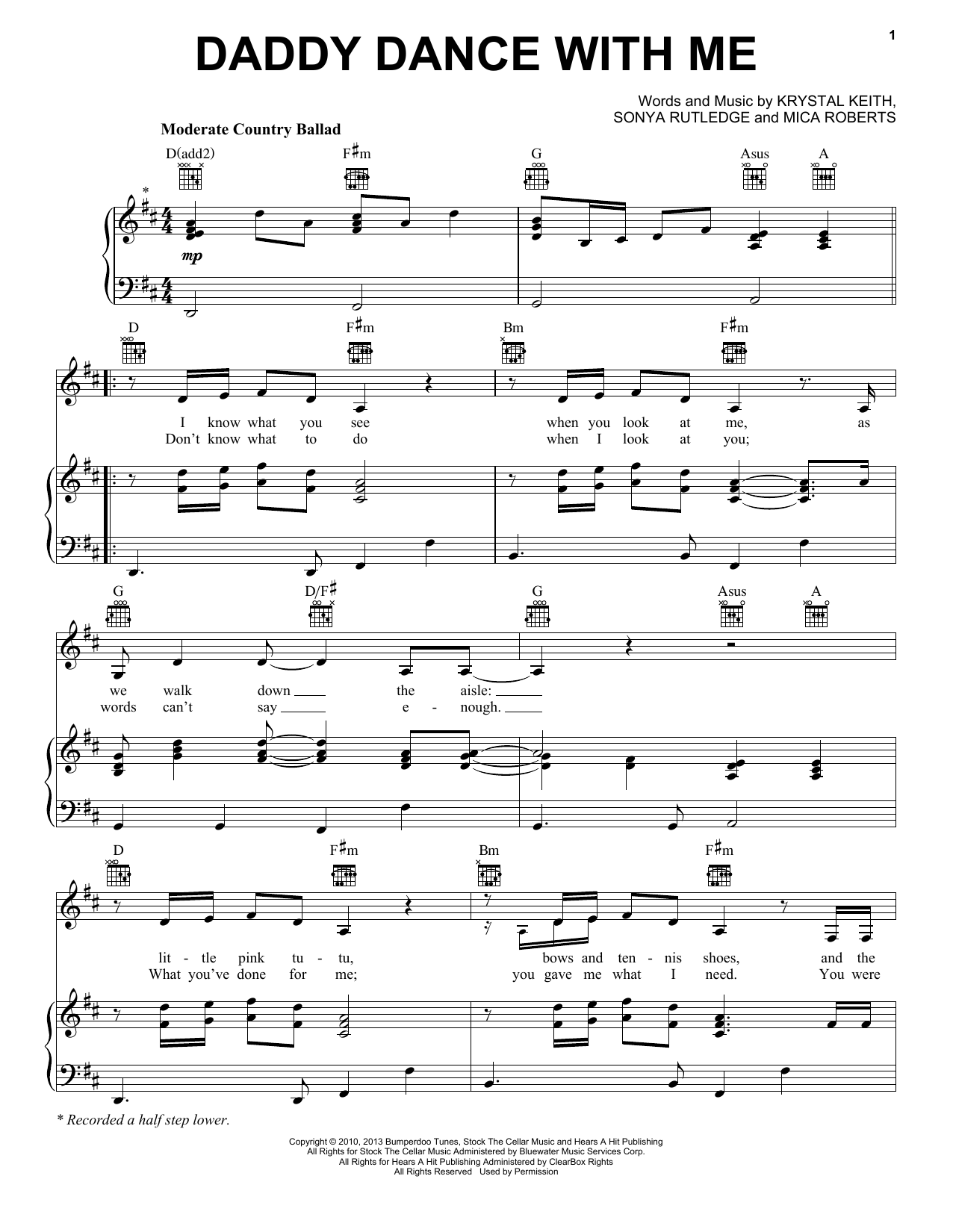 Krystal Keith Daddy Dance With Me Sheet Music