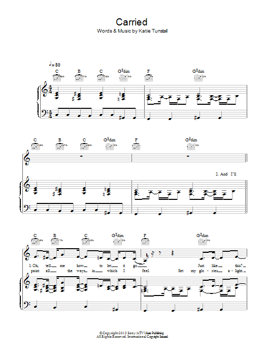 KT Tunstall Carried Sheet Music