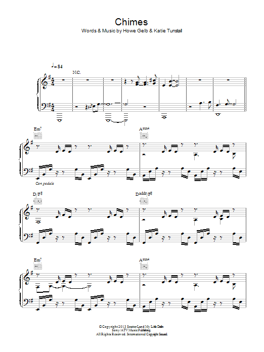 KT Tunstall Chimes Sheet Music