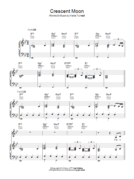 KT Tunstall Crescent Moon Sheet Music