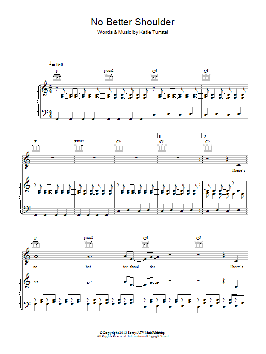 KT Tunstall No Better Shoulder Sheet Music