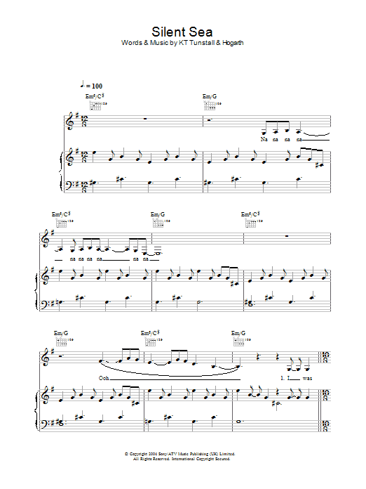 KT Tunstall Silent Sea Sheet Music