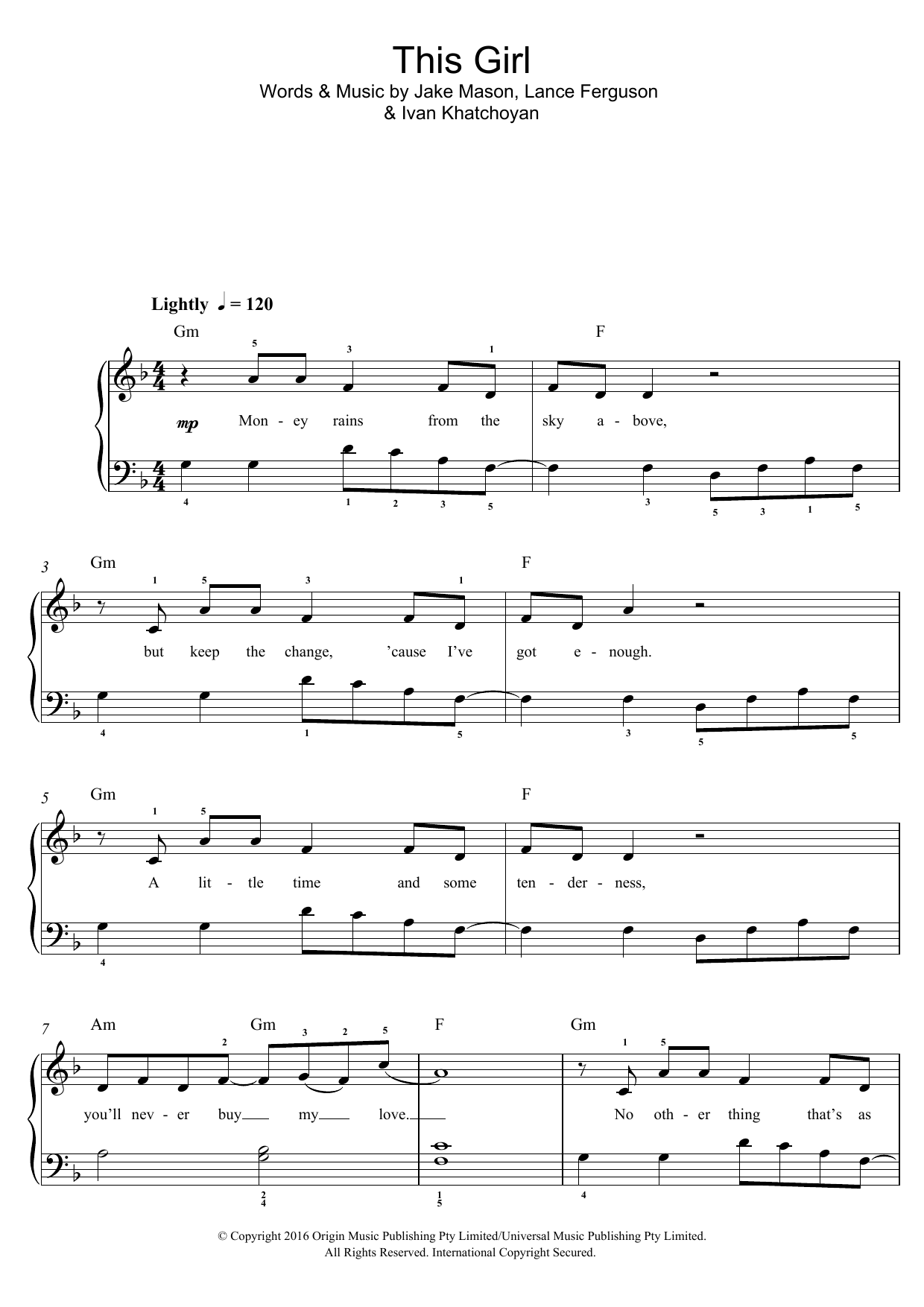 Kungs This Girl Sheet Music
