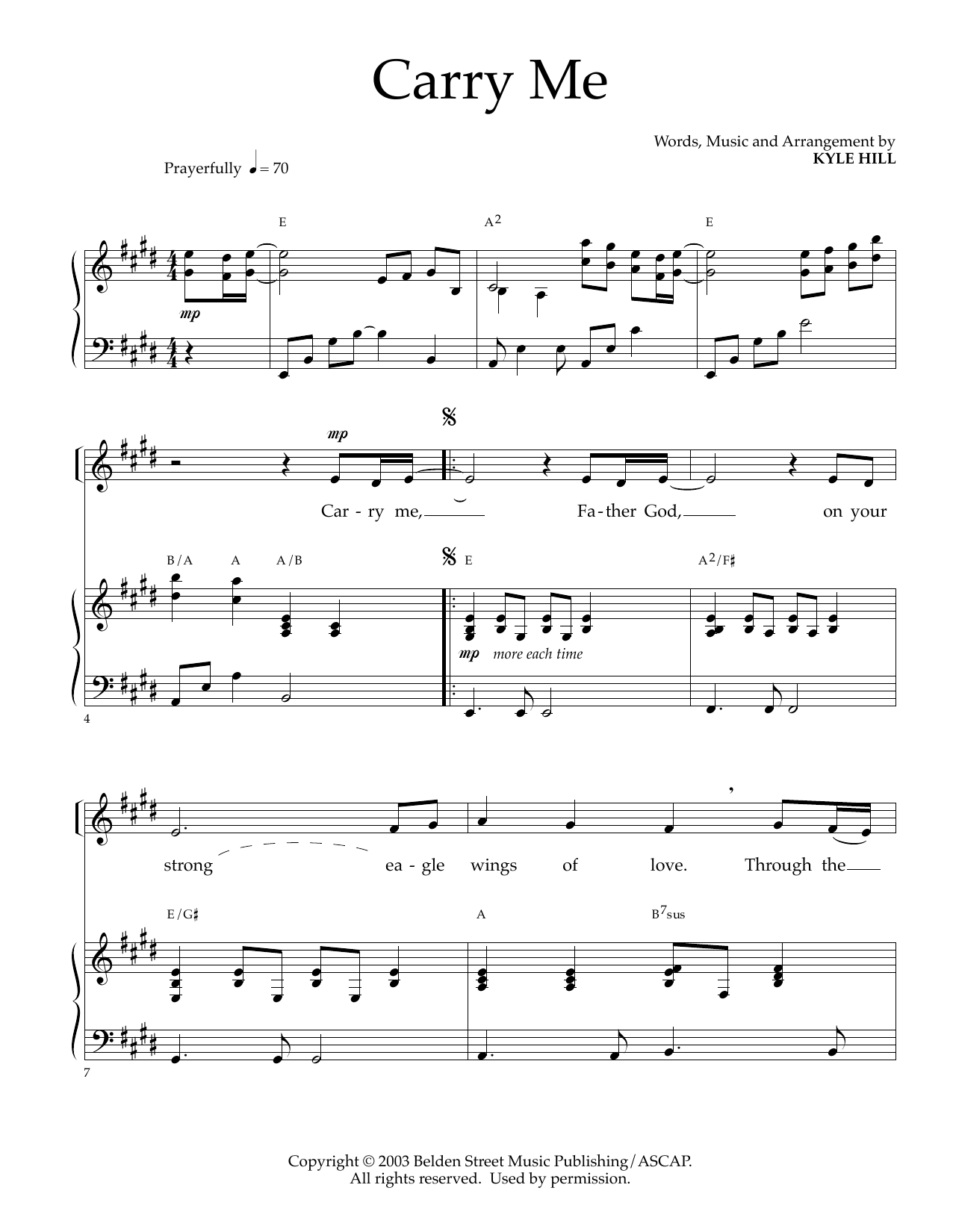Kyle Hill Carry Me Sheet Music