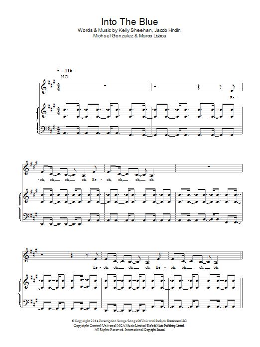 Kylie Minogue Into The Blue Sheet Music