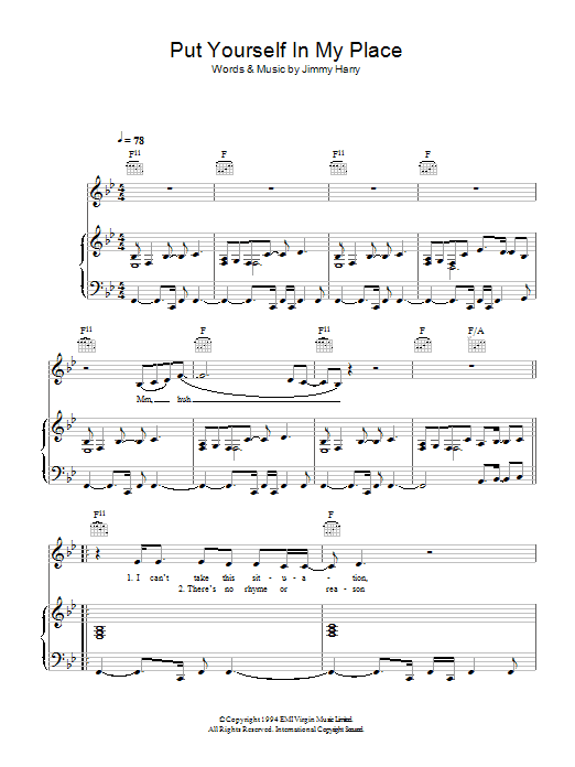 Kylie Minogue Put Yourself In My Place Sheet Music