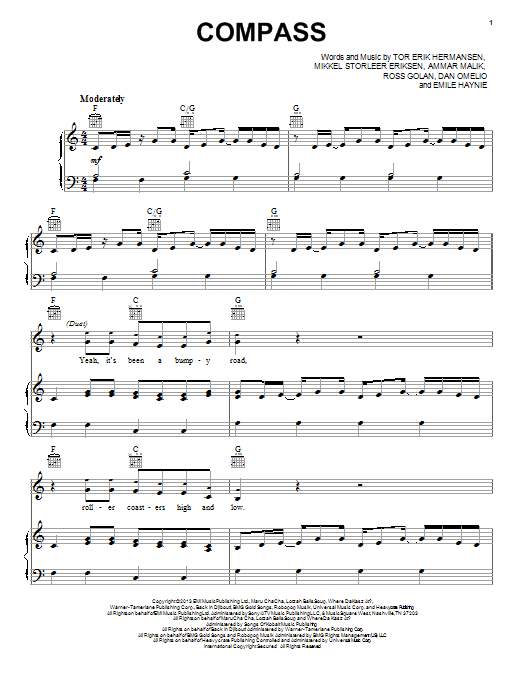 Lady A Compass Sheet Music