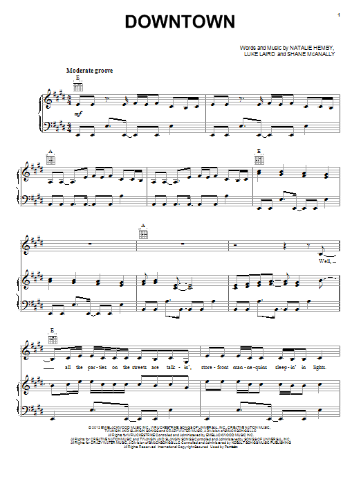 Lady A Downtown Sheet Music