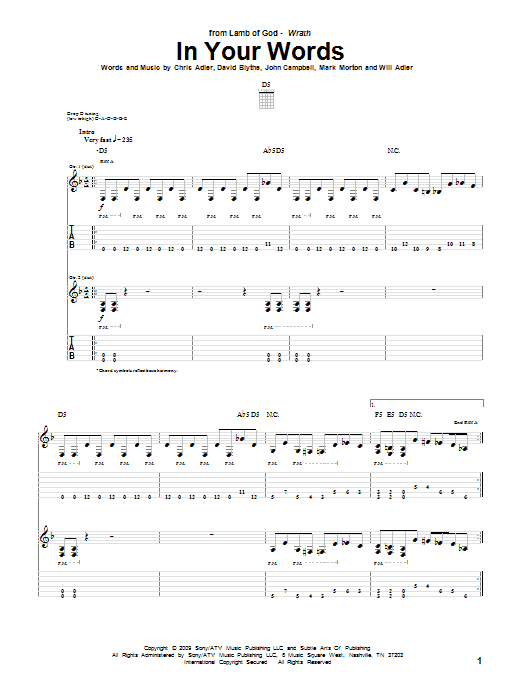 Lamb Of God In Your Words Sheet Music