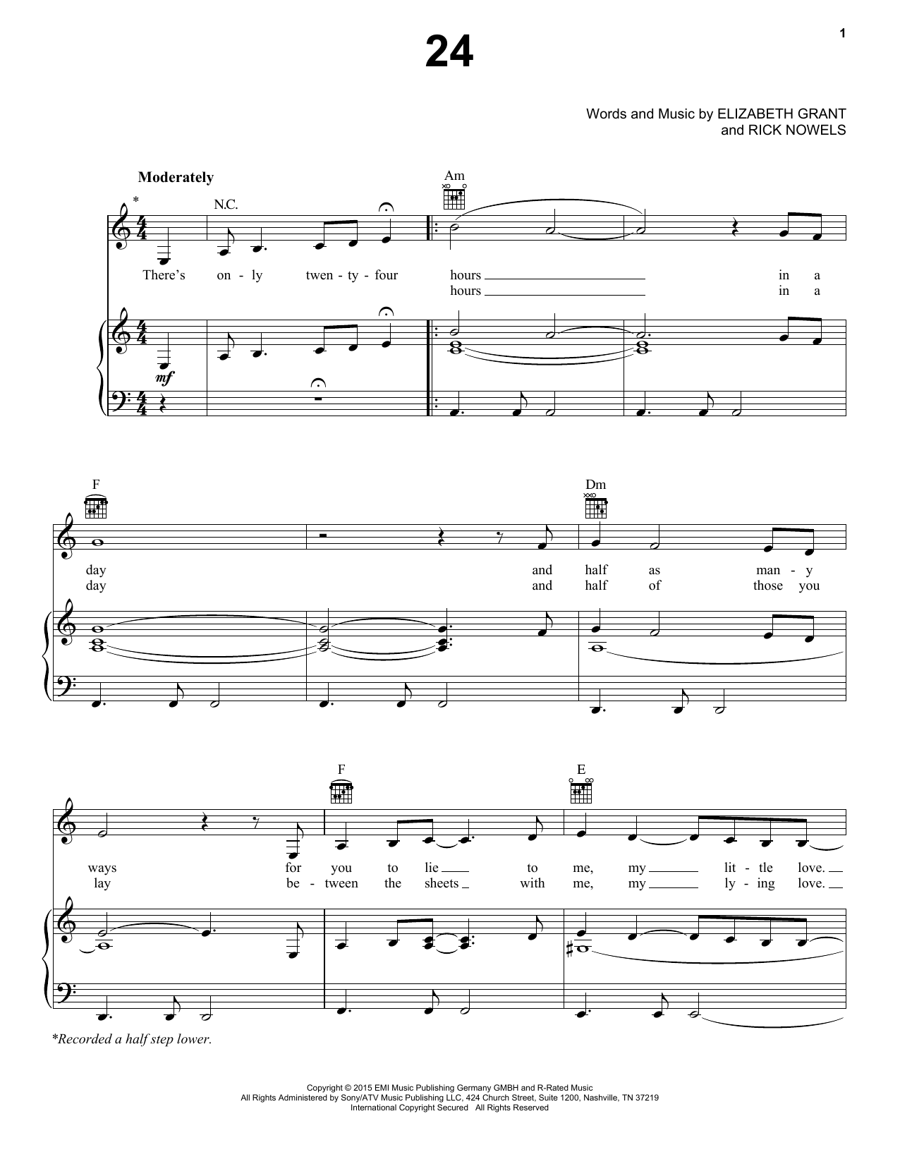 Lana Del Rey 24 Sheet Music
