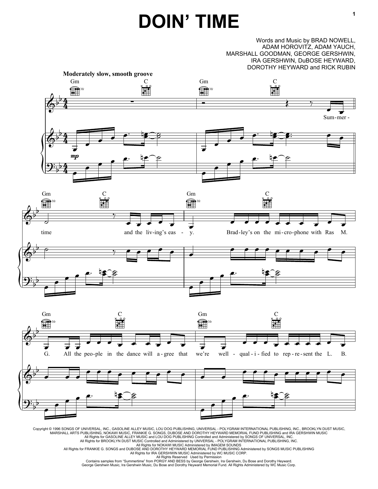 Lana Del Rey Doin' Time Sheet Music