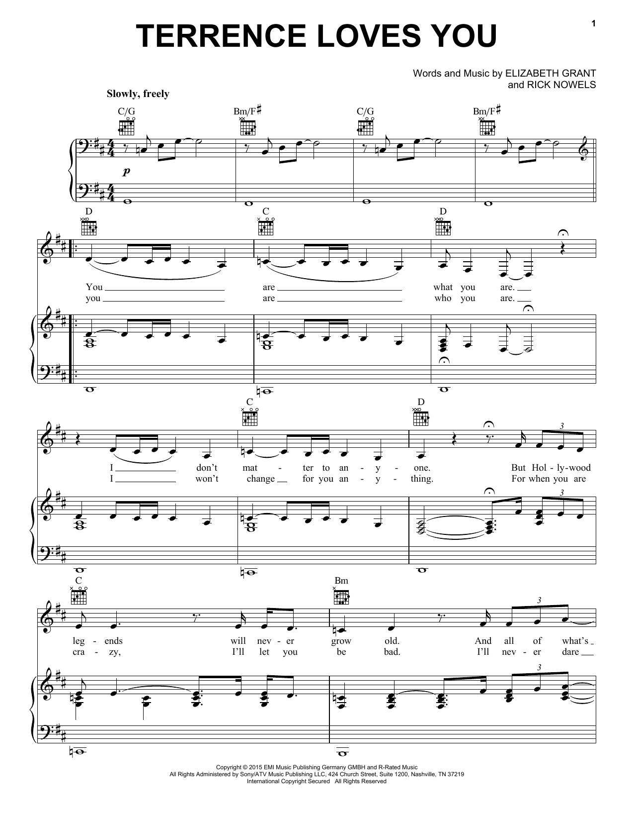 Lana Del Rey Terrence Loves You Sheet Music