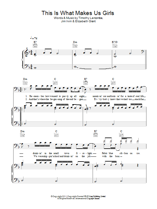 Lana Del Rey This Is What Makes Us Girls Sheet Music