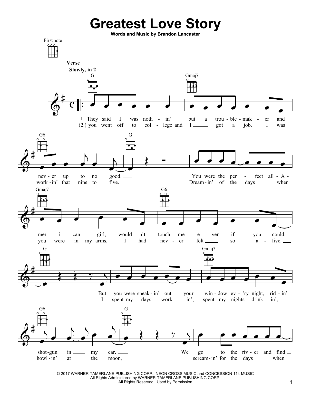 LANco Greatest Love Story Sheet Music