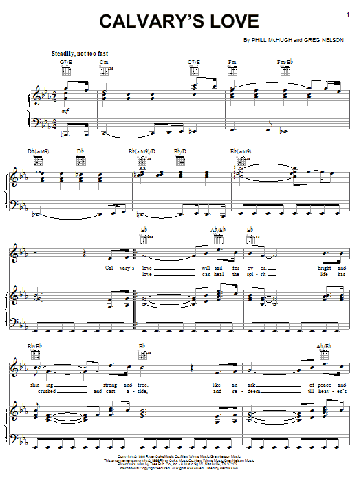 Larry Hagan Calvary's Love Sheet Music