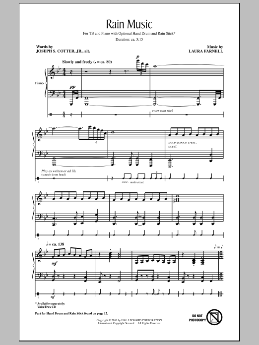 Laura Farnell Rain Music Sheet Music